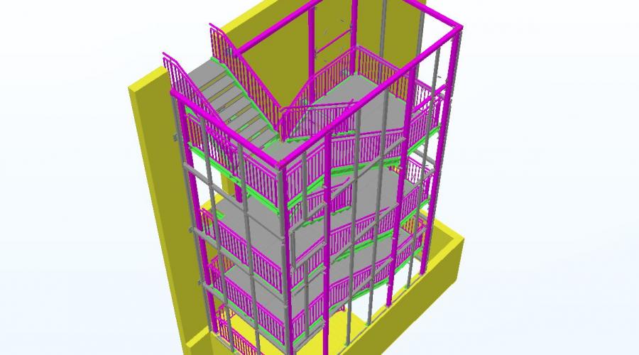 Projekty konstrukcji budowlanych - Steel stair core